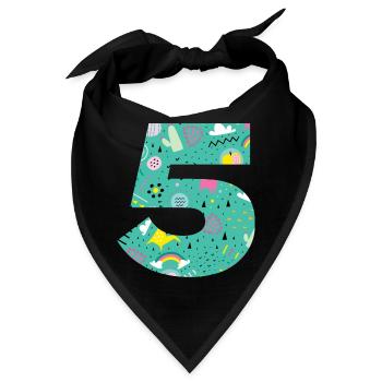 Personalisierte Geburtstagsnummer 5 - Bandana - Schwarz - Vorne