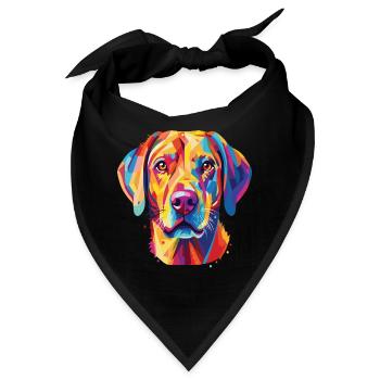 Porträt eines Labrador-Hundes im Pop-Art-Stil - Bandana - Schwarz - Vorne