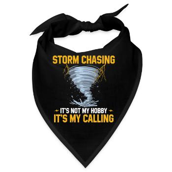 Sturmjäger Sprüche | Gewitter Meteorologe Geschenk - Bandana - Schwarz - Vorne