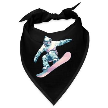 Snowboarder mit Pastellfarben - Bandana - Schwarz - Vorne