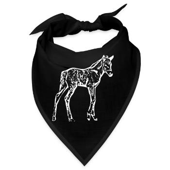 Pferd weiß, Fohlen - Bandana - Schwarz - Vorne