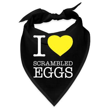 I LOVE SCRAMBLED EGGS Rührei - Bandana - Schwarz - Vorne