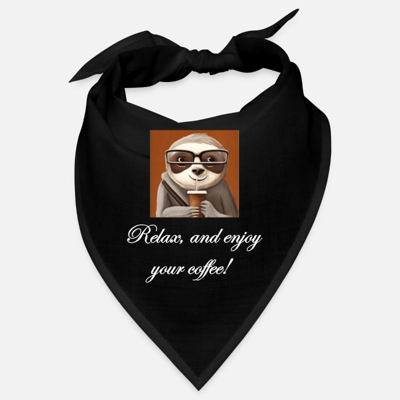 Sloth drinking coffee. Bandana