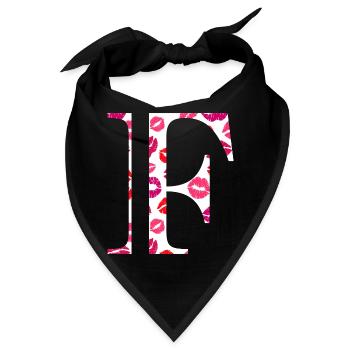 Buchstabe f Küsse - Bandana - Schwarz - Vorne