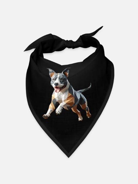 Staffy origami 3d geometric dog - Bandana - black