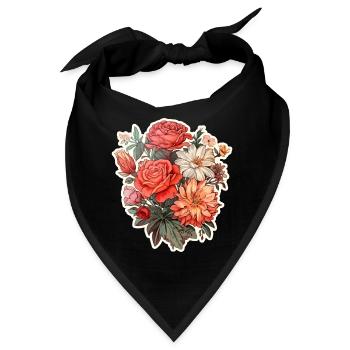 Blumenstrauß - Bandana - Schwarz - Vorne