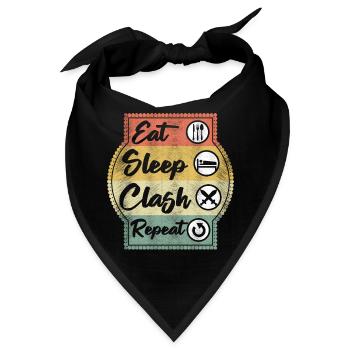 Eat Sleep Clash Repeat Vintage Gaming Clan Retro - Bandana - Schwarz - Vorne