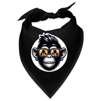 Affe Brille Palmen - Bandana - Schwarz - Vorne