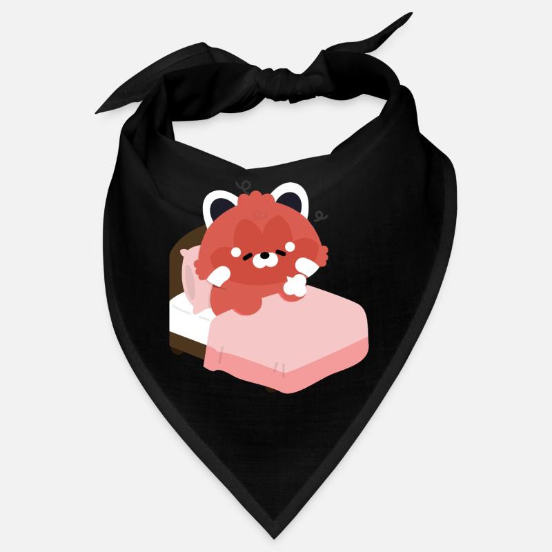 Tired Red Panda on Bed Bandana