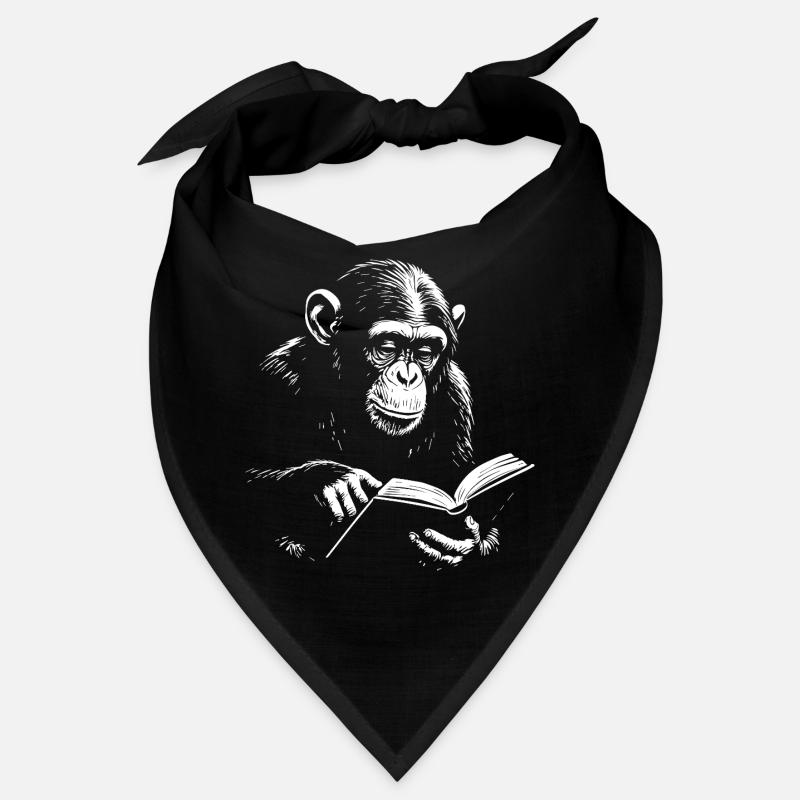 Reading Monkey Illustration Bandana