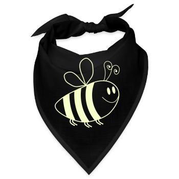 Lächelnde Bienchen Muster - Bandana - Schwarz - Vorne