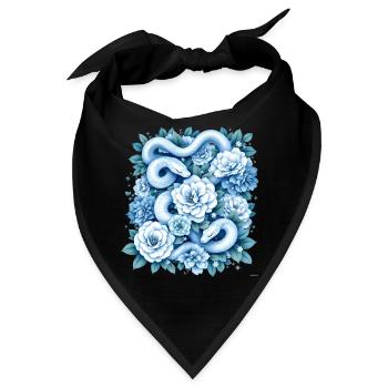 Hellblaues Snakes Rosenbeet-Design. - Bandana - Schwarz - Vorne