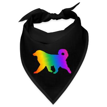 Pyrenäen-Sennenhund, vollständig anpassbar nach Wunsch - Bandana - Schwarz - Vorne