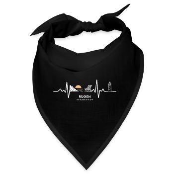 Rügen Herzschlag Ostsee Liebe - Bandana - Schwarz - Vorne