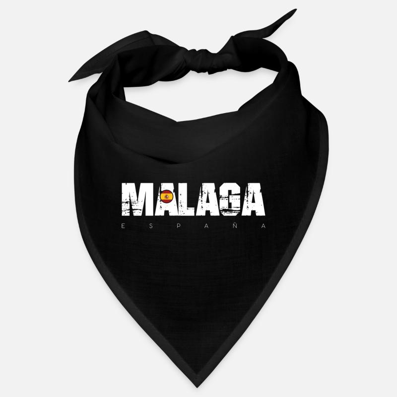 Malaga Distressed Text with Spain Flag Bandana