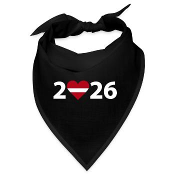 I love Lettland 2026, Lettland 2026 - Bandana - Schwarz - Vorne
