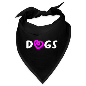 Dogs Herz Hunde Hundeliebe Liebe Love Wauwau Fan - Bandana - Schwarz - Vorne
