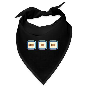 Retro Keyboard Tasten CTRL ALT DEL - Bandana - Schwarz - Vorne