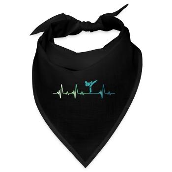 Karate Kara-Te Herzschlag Karate - Bandana - Schwarz - Vorne