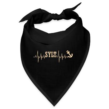 Nordsee INSEL SYLT Wattenmeer Lustiges - Bandana - Schwarz - Vorne