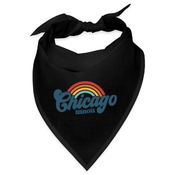 Chicago 70er Jahre Hippie - Bandana - Schwarz - Vorne