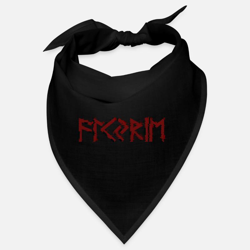 Lettres Valkyrie runes rouges Bandana