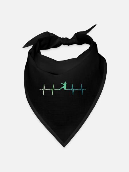 Handball, Herzschlag, Handball - Bandana - Schwarz - Vorne