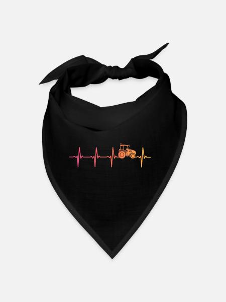 Tracteur sunset battement de coeur agriculteur - Bandana - noir