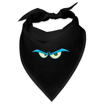 Böser Blick T Shirt & Hoodie - blaue, böse Augen - Bandana - Schwarz - Vorne