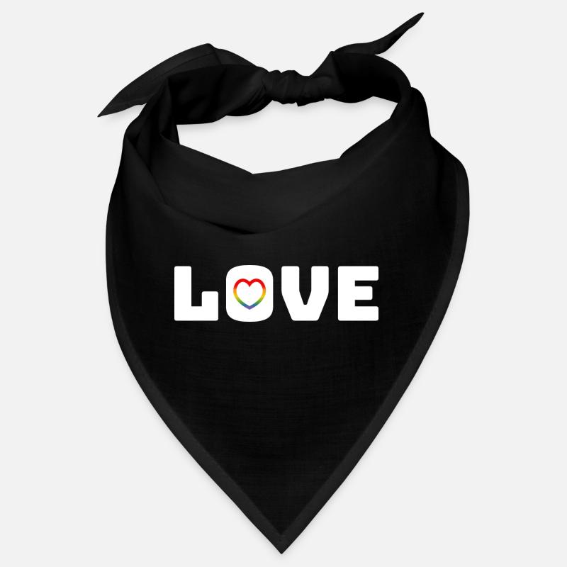 Coeur d’amour arc-en-ciel blanc Bandana