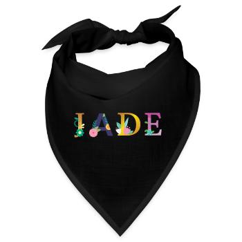 JADE Name mit Blumen geschmückt - Bandana - Schwarz - Vorne
