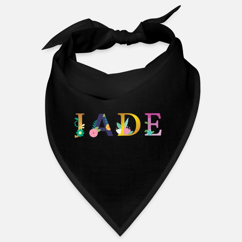 Nom JADE décoré de fleurs Bandana