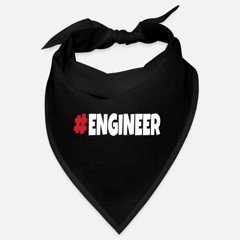 #engineer red&white - Bandana - black