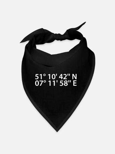 Remscheid Koordinaten - Bandana - Schwarz - Vorne