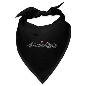 Purpurrote Sonne über schneebedeckten Gipfeln - Bandana - Schwarz - Vorne
