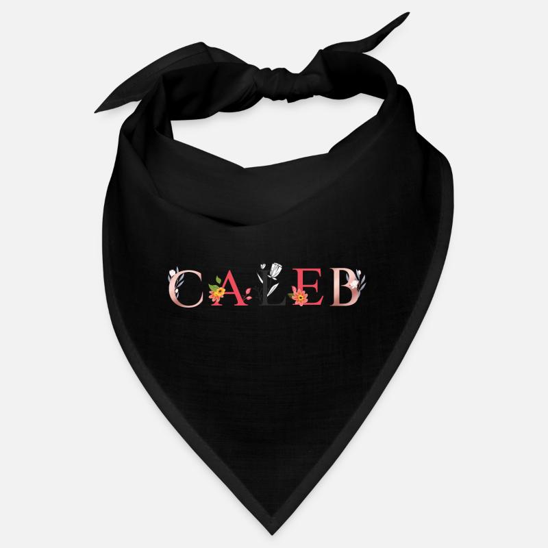 CALEB Namenskunst mit gestickten Blumen Bandana
