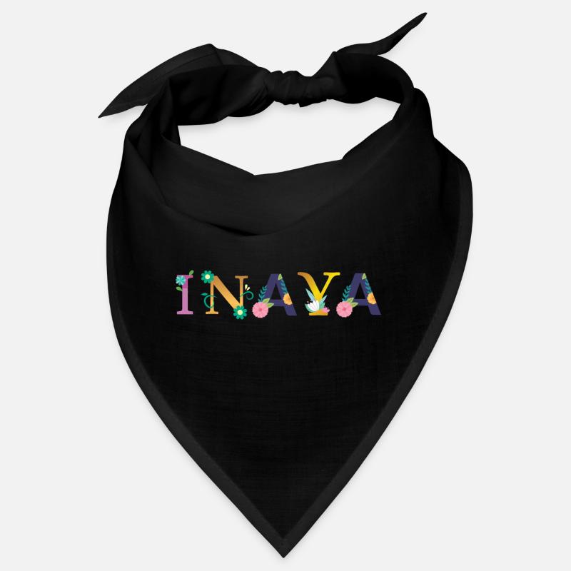 Nom INAYA décoré de fleurs Bandana