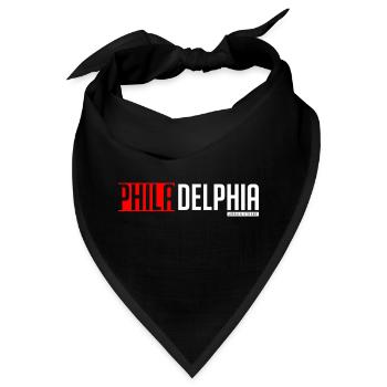 Farbenfrohes textbasiertes Design von Philly und Delta - Bandana - Schwarz - Vorne