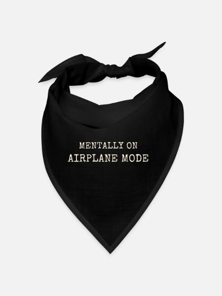 Mentally On Airplane Fashion Saying Introvert - Bandana - black