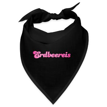 Erdbeereis Eis Fan Sommer Erdbeeren Erdbeer süß - Bandana - Schwarz - Vorne