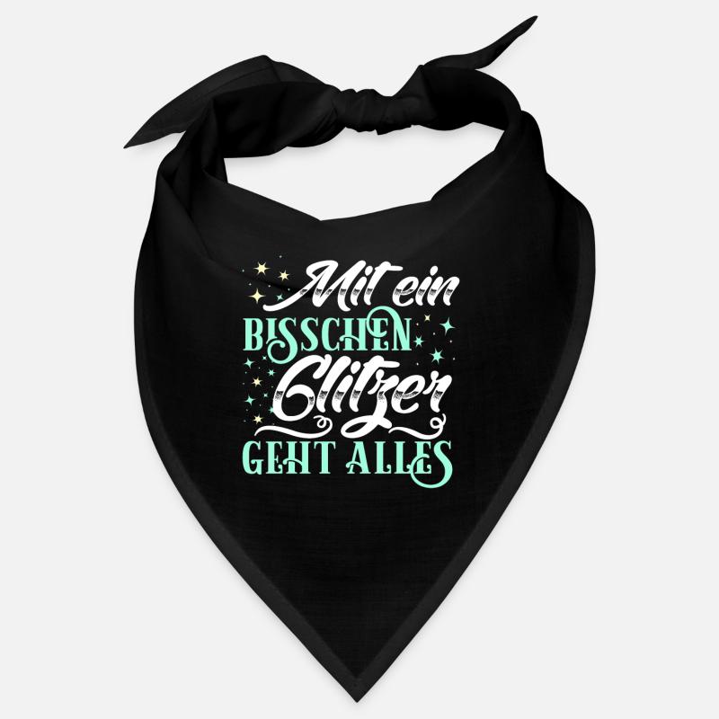 Mit ein bisschen Glitzer geht alles - Bandana - Schwarz