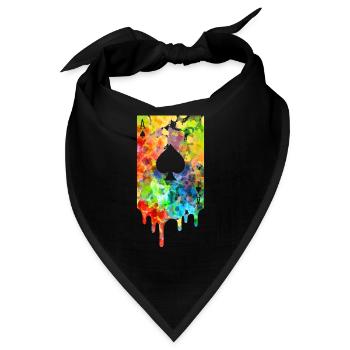 Poker Pokern Karten Bunt Farbe - Bandana - Schwarz - Vorne