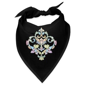 wunderschönes Pastellfarbenes Barock Ornament - Bandana - Schwarz - Vorne