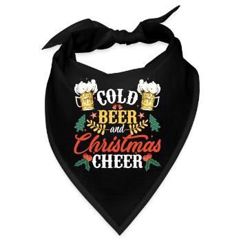 Weihnachtsbeifall & kaltes Bier Lustiges Bierliebhabergeschenk - Bandana - Schwarz - Vorne