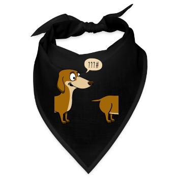 Hund dackel lustig gassi lang ironie humor comic L - Bandana - Schwarz - Vorne