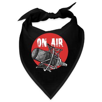 On Air Podcast Mikrofon Radiosendung Moderator - Bandana - Schwarz - Vorne