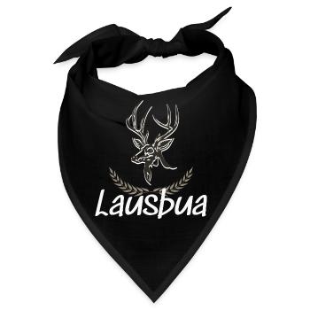 Lausbua Hirsch Lederhosen - Bandana - Schwarz - Vorne