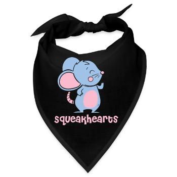 Squeakhearts Mice Funny Animal Puns - Bandana - Schwarz - Vorne
