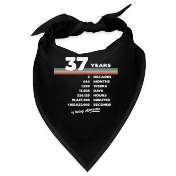37. Geburtstag Vintage 37 Jahre alt Retro 444 - Bandana - Schwarz - Vorne