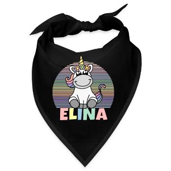 Elina Einhorn Name - Bandana - Schwarz - Vorne